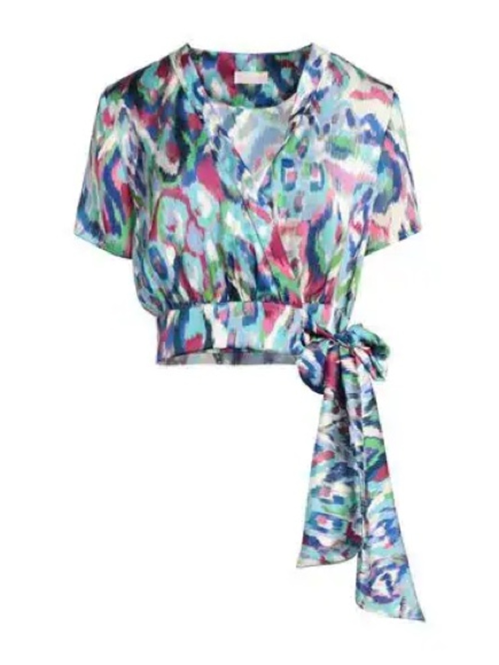Liu‎ Jo Multicolor Printed Tie-Waist Crop Top resort vacation feminine coastal